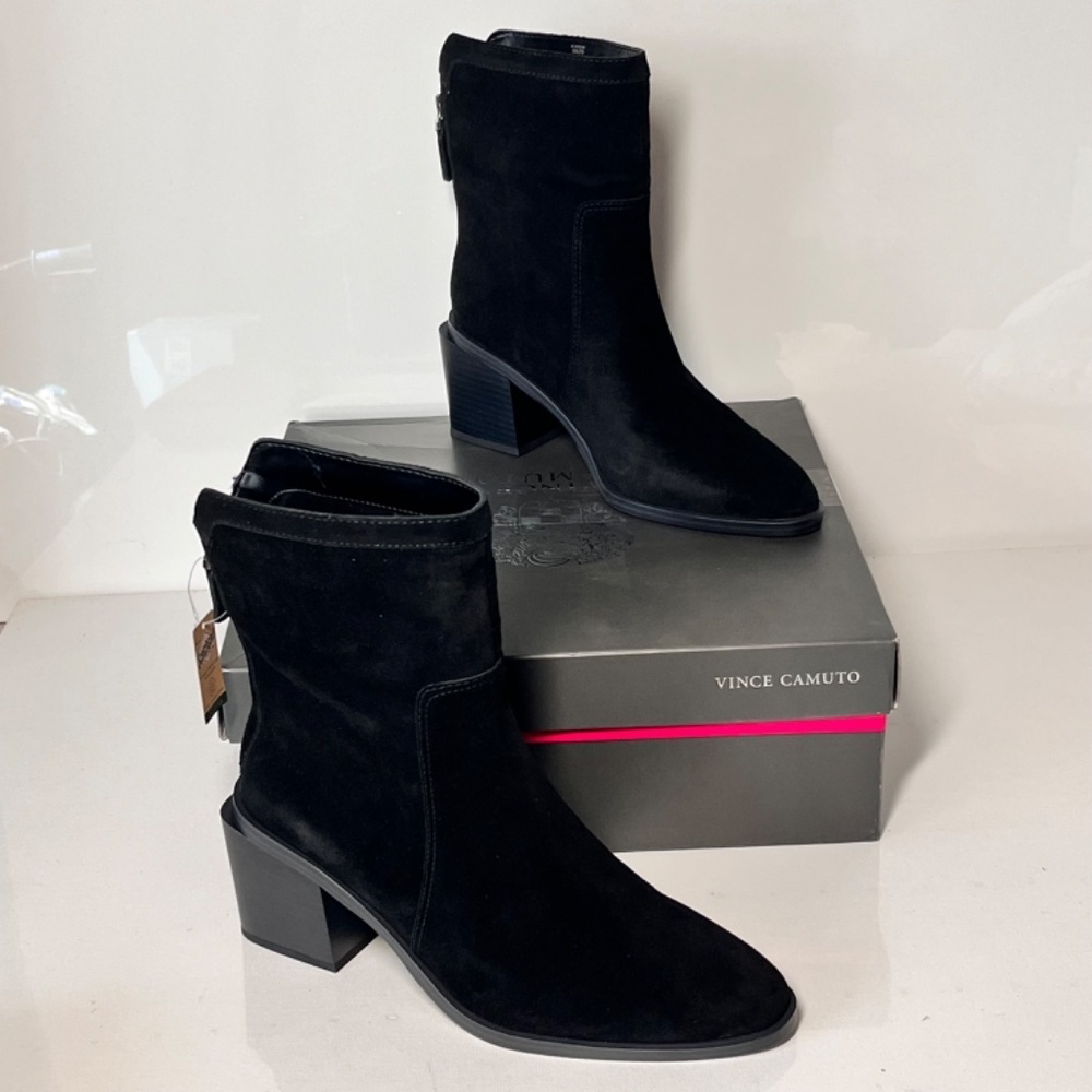 Vince Camuto Kortimy Water-Repellent Suede Mid-Shaft Boots - Picture 6 of 8